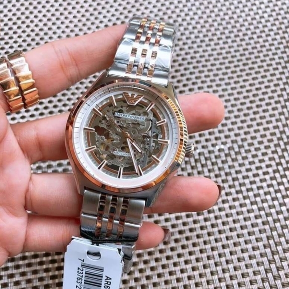 New Emporio Armani Men's Meccanico Skeleton Dial Automatic Luxury Watch AR60002 - Picture 12 of 16